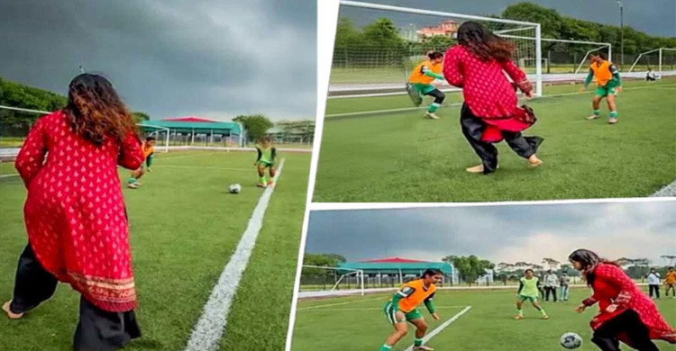 বাঁ পায়ে গোল করে চমক দেখালেন জাইমা রহমান